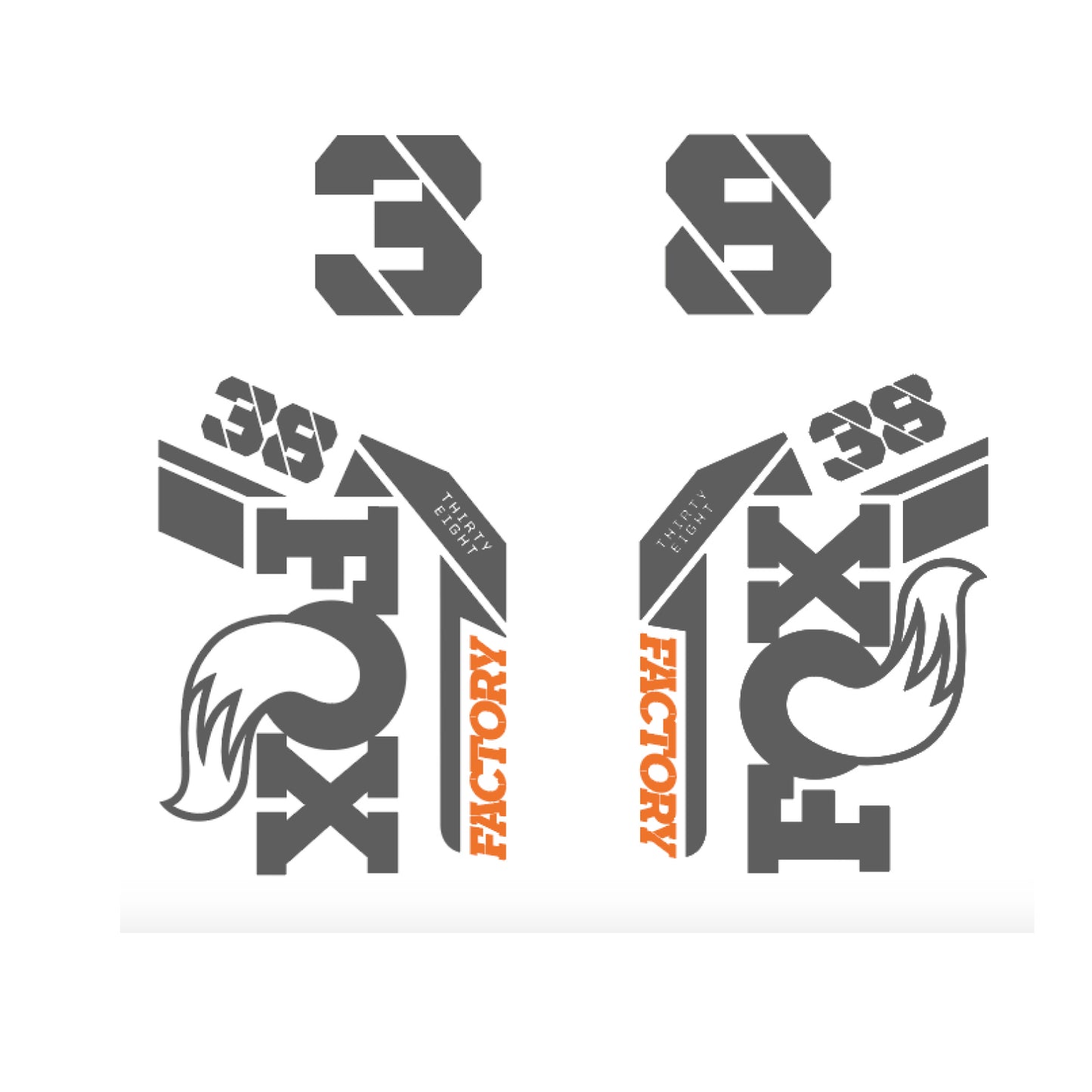 
                  
                    FOX Decal 2021/22 Kit 38 Factory Series Grey/Orange - transparent - glänzend
                  
                
